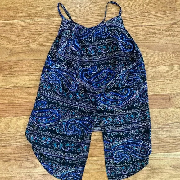 The Limited Tank Women’s Small Paisley Colorful Shirt High Low Hem Sleeveless - Picture 5 of 7